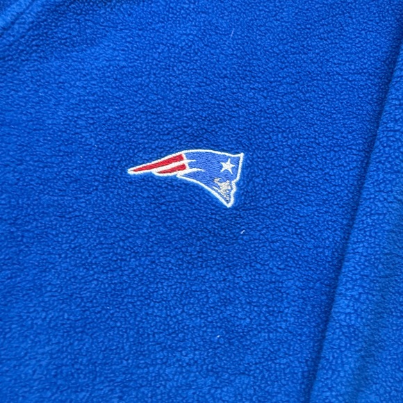 Vintage The edge 2000 NFL New England Patriots Blue V-Neck fleece top size Lg - Picture 2 of 7